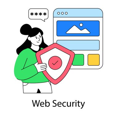 Web güvenliğinin modern tasarım çizimi