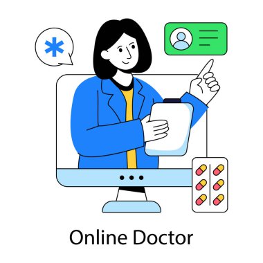 Çevrimiçi doktorun benzersiz tasarımı.