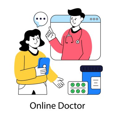 Çevrimiçi doktorun benzersiz tasarımı.