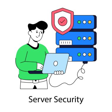Sunucu güvenliğinin illüstrasyon tasarımı