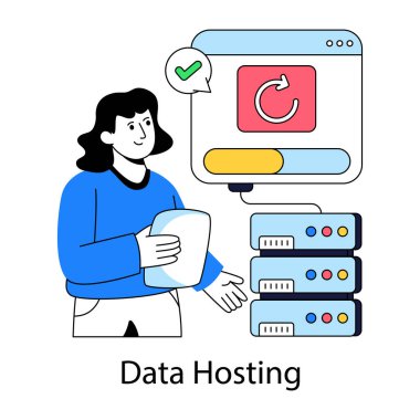Veri sunuculuğunun illüstrasyon tasarımı