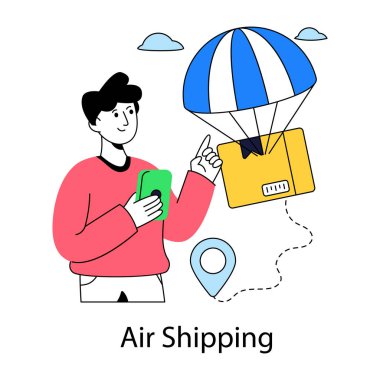 Paraşüt teslimatının bir tasarımı.