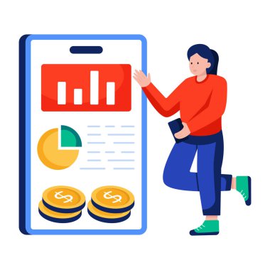 Mobil veri analizlerinin kavramsal düz tasarım çizimi