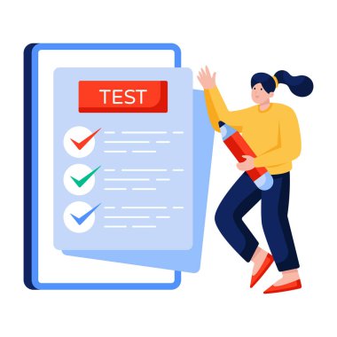 Çevrimiçi testin modern tasarım illüstrasyonu