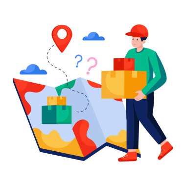 Teslimatçı adamın eşsiz tasarımı.