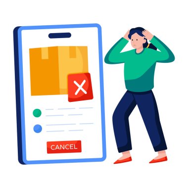 Mobil sipariş iptal benzersiz tasarım çizimi