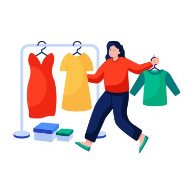 Kumaş raflarının düzenlenebilir tasarım çizimi