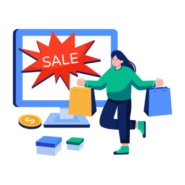 Trendy vector design of shopping sale