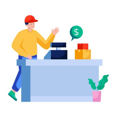 Çıkış sayacının modaya uygun tasarım illüstrasyonu