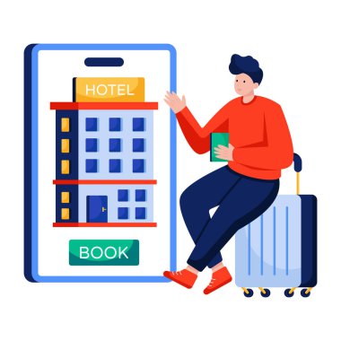 Mobil otel rezervasyonunun bir çizimi