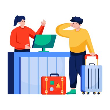 Resimde otel kontrolü, düzenlenebilir vektör