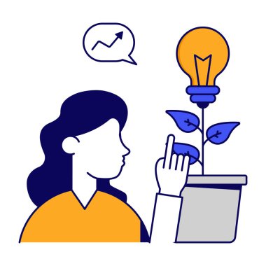 Fikir büyümesinin düzenlenebilir tasarım simgesi