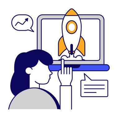 Çevrimiçi açılışın yaratıcı tasarım simgesi