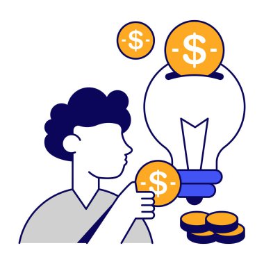 Finansal fikir kavramını gösteren bir dolar.