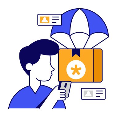 Tıbbi paraşüt simgesi, düzenlenebilir vektör