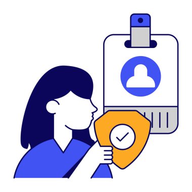 Güvenli kimlik kartının modern tasarım simgesi