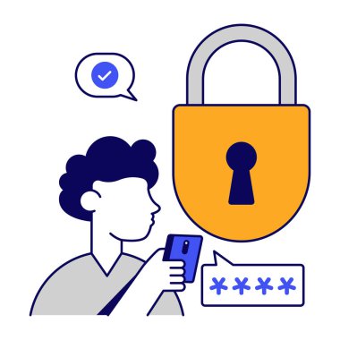 Asma kilidin düz tasarım simgesi