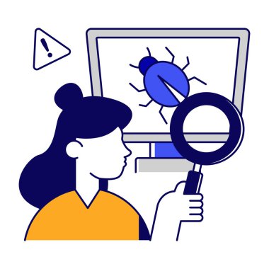 Büyüteç altında virüs, hata ayıklama