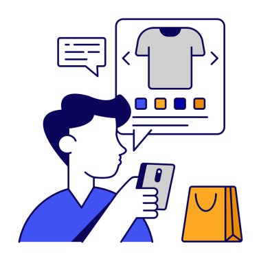 İnternetten satın alma gömleğinin eşsiz tasarım simgesi