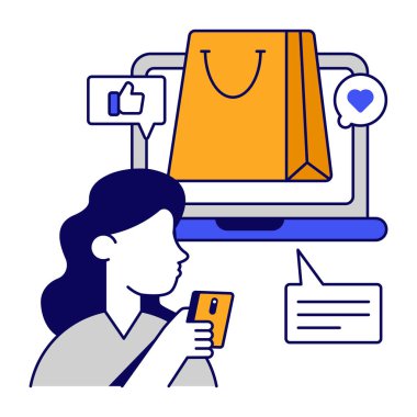 Modern design icon of online shopping