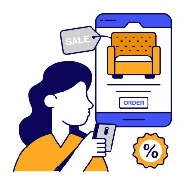 Moda mobilya siparişinin moda tasarım simgesi