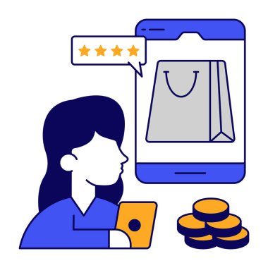 Mobil alışverişin modern tasarım simgesi