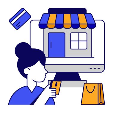 Çevrimiçi mağazanın mükemmel tasarım simgesi