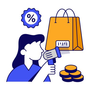 Alışveriş barkodunun renkli tasarım simgesi