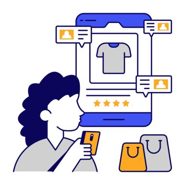 Müşteri geribildiriminin düz tasarım simgesi