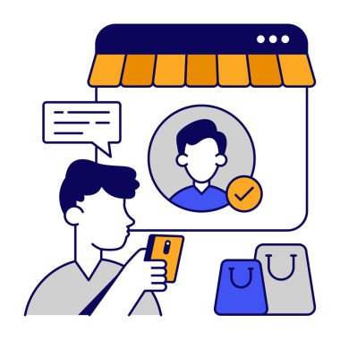 Çevrimiçi mağazanın mükemmel tasarım simgesi