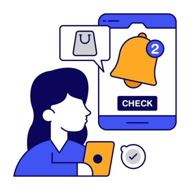 Taşınabilir bildirimin premimium indirme simgesi