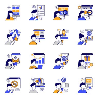 Başlangıç Düz Simgelerinin Seti