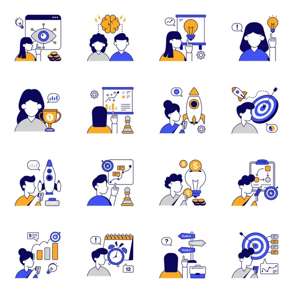 Fırlatma Düz Simgelerinin Seti