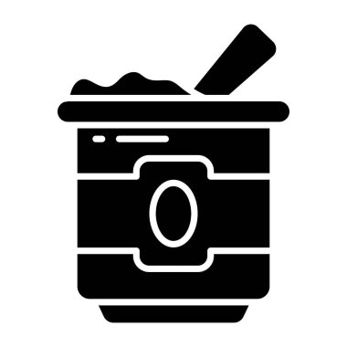 Lezzetli bir yoğurt ikonu.