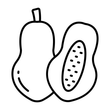 Papaya 'nın çizgi tasarımı.
