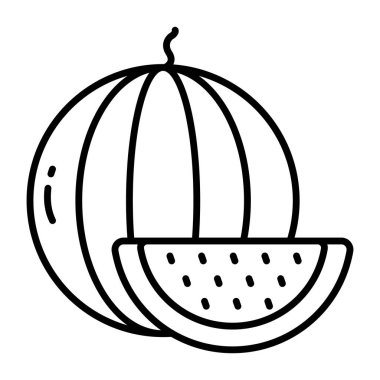 Yaz meyve suyu ikonu, karpuz vektör tasarımı