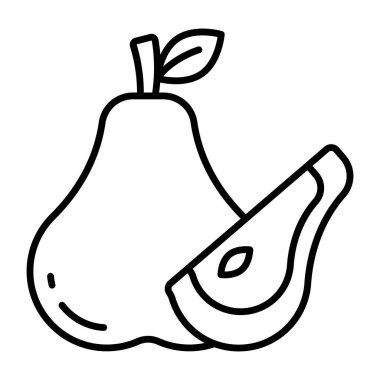 Bir armut çizgi tasarımı simgesi