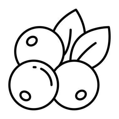 Yaban mersinlerinin çizgi tasarım simgesi