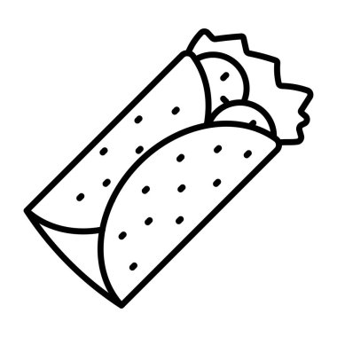 Benzersiz bir burrito tasarım ikonu