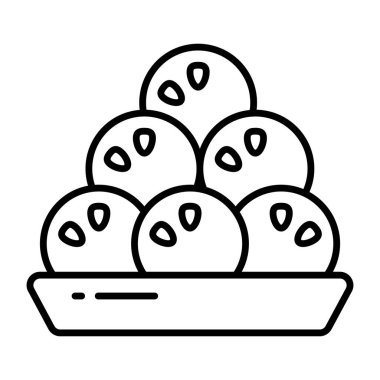 Tatlı topların kavramsal çizgi tasarım simgesi
