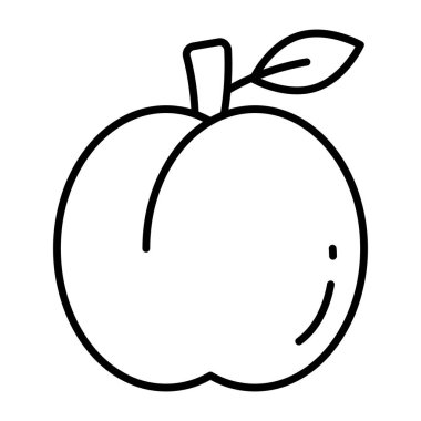Şeftalinin çizgi tasarım simgesi