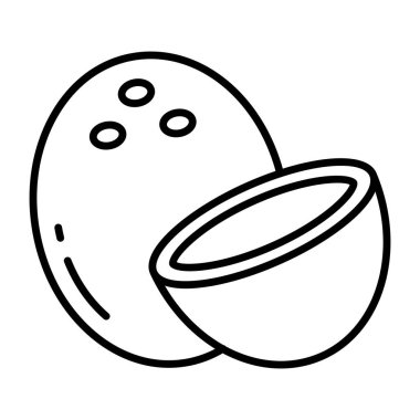 Vector design of half coconut