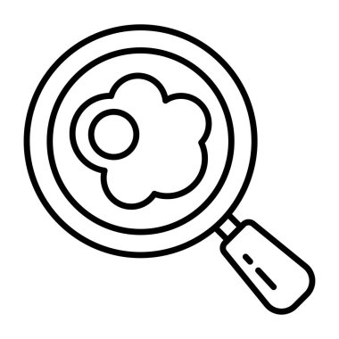 Kızarmış yumurtanın bir çizgi tasarımı simgesi.