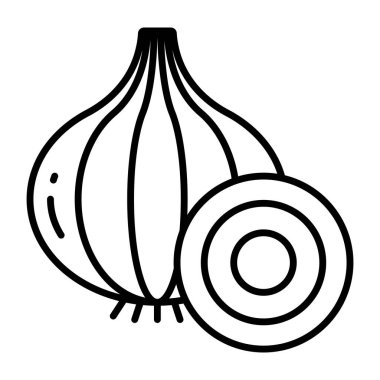 Soğanın çizgi tasarım simgesi