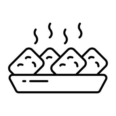 Nugget tepsisinden bir çizgi tasarım simgesi