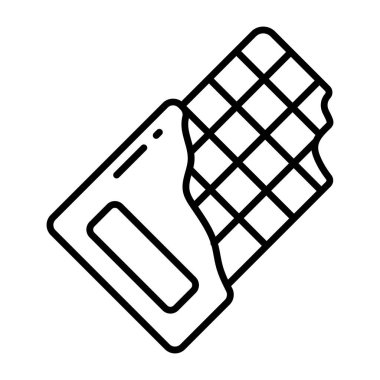 Çikolatanın renkli tasarım simgesi.