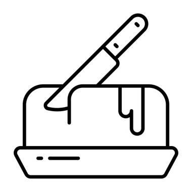A perfect design icon of cake cutting