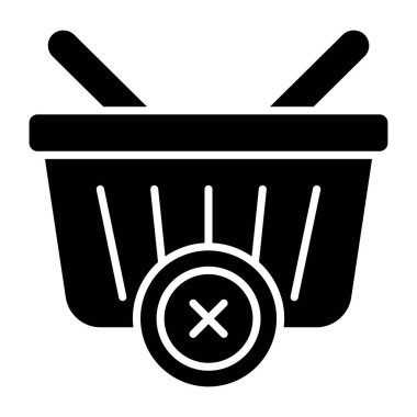 Beyaz arkaplanda katı dizayn edilmiş hiçbir alışveriş simgesi yok