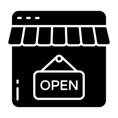 Dükkan açık tabelanın premimium indirme simgesi