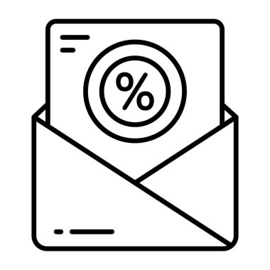 İndirim postası kavramsal satır tasarımı simgesi
